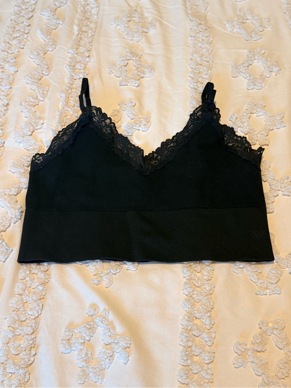 PINK Victoria’s Secret Black Lace Triangle Bralette Size Medium